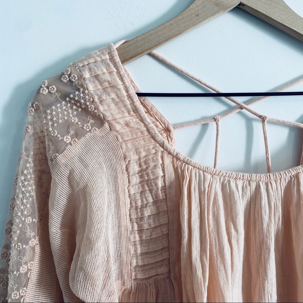 Lucky Brand Pink Boho Peasant Blouse - Picture 2 of 11